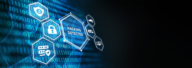 Hacking Detected. Concept meaning activities that seek to compromise affairs are exposed Entering New Programming Codes. 3d illustration - obrazy, fototapety, plakaty