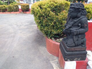 Stone carving statues in Hindu temples in Bali, Indonesia. look aesthetically 