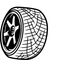 Vector design of car and wheel icon