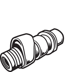 Car crank outline vector icon. Thin line black car crank icon, flat vector simple element illustration from editable car parts concept isolated on white background