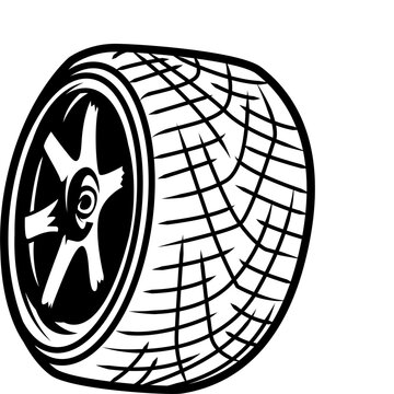 Vector design of car and wheel icon