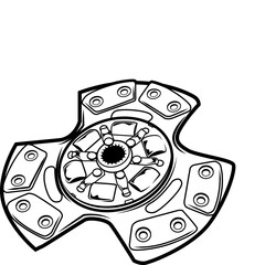 brake discs and pads vector illustration white background icon