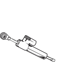 Car transmission, gear lever stick, auto parts vector isolated on white background