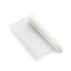 Roll of baking paper on white background