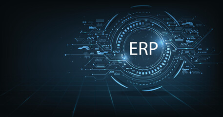 Extended Producer Responsibility (EPR)concept.Enterprise resource planning business and modern technology concept on dark blue background.