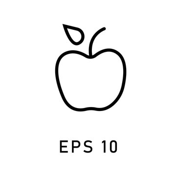 apple fruit simple vector line icon suitable for any purpose. Web design, mobile app.