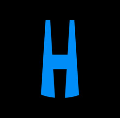 Tall H icon. U brand name initial letters monogram.