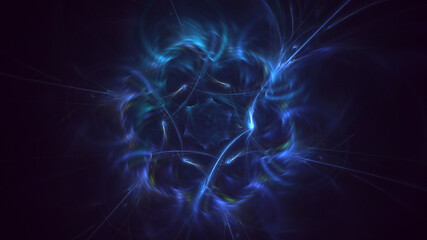 3D rendering abstract colorful fractal light background