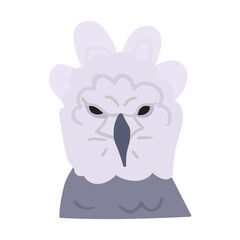 Harpy eagle. Vector flat illustration on white background.