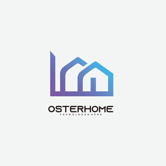 house logo icon design gradient color illustration