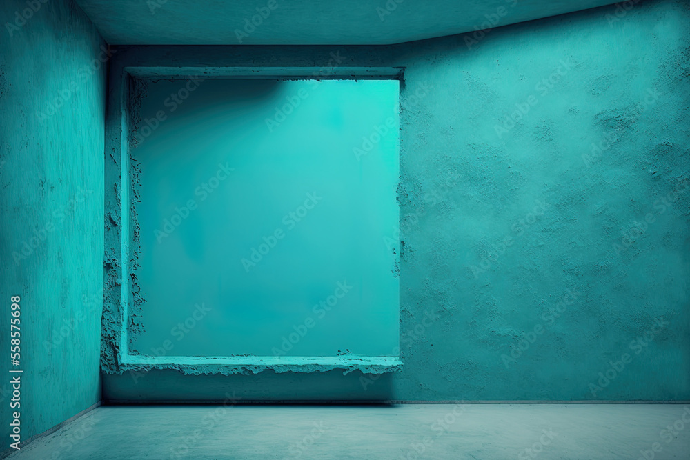 Poster the backdrop is turquoise. background for text and image on a lovely abstract wall. vignette with a 