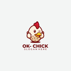 baby chicken logo illustration design template