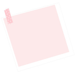 Pink note paper with tape vector illustration