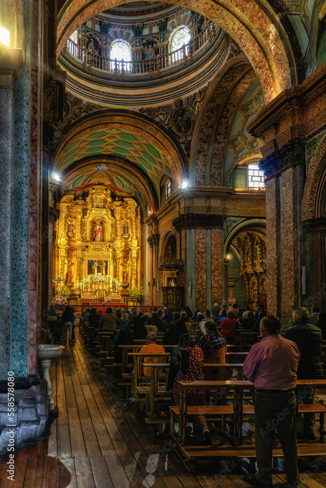 Wall mural church of the sanctuary (iglesia de el sagrario), quito, ecuador