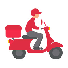 Red Flat Package Delivery Man 1