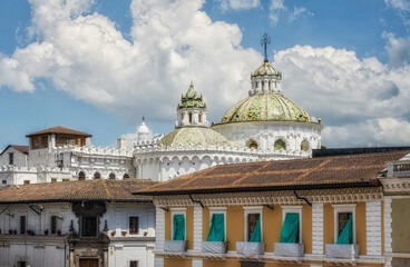 Fototapeta premium Church of the Society of Jesus domes, Quito, Ecuador.