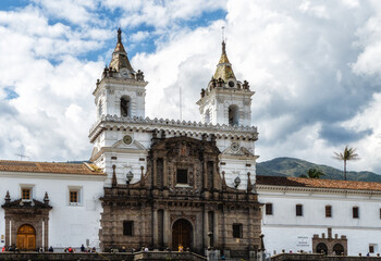 Fototapeta na wymiar Plaza de San Francisco and St Francis Church - Quito, Ecuador