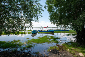 Civril Isikli Lake in Denizli Turkey. When the water lilies bloom, the lake is full of visitors. It's a popular place.
