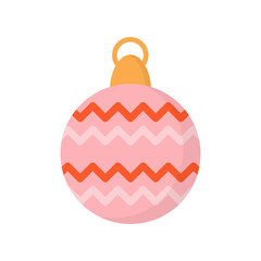 Pink Flat Christmas Bell 