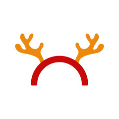 Obraz premium Red Flat Christmas Reindeer Hat