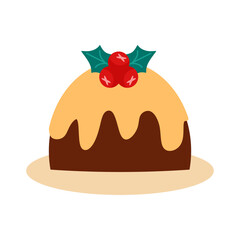 Beige and Brown Flat Christmas Cake 2