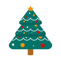 Green Flat Christmas Tree 1