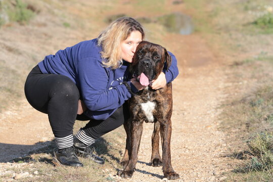 chien et sa maitresse : amour