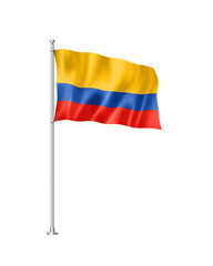 Colombian flag isolated on white