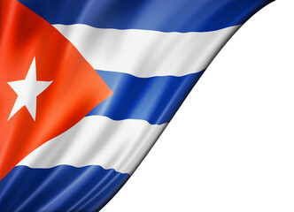 Cuban flag isolated on white banner