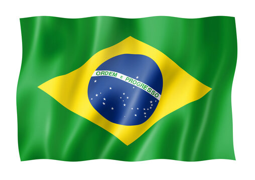 Brazilian flag isolated on white