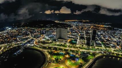 cinta costera panama city drone view