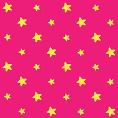 Hand Drawn Crayon Star Seamless Pattern
