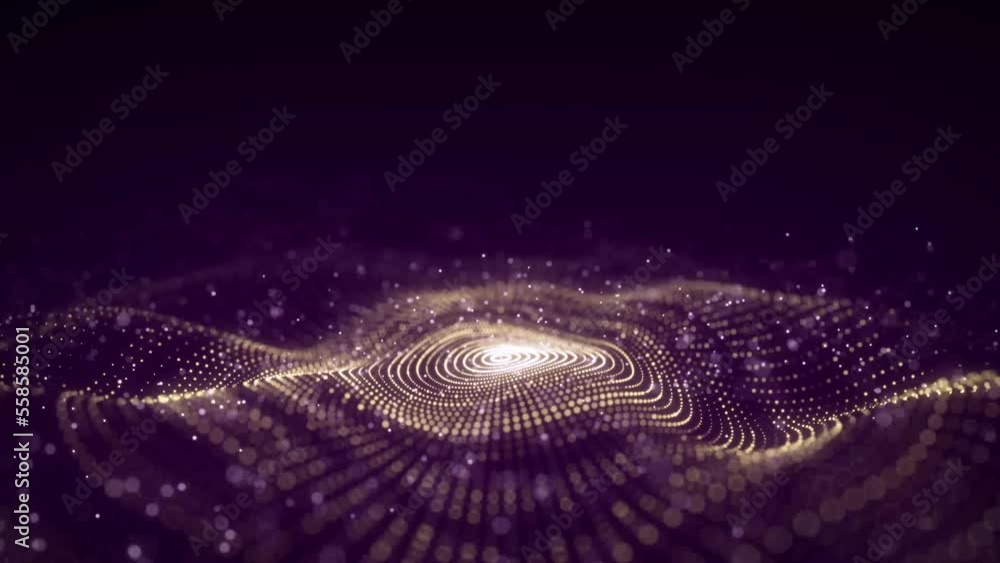 Poster 3d digital circular dynamic wave. technology smart wave. seamless flow digital structure. cyber tech