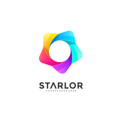 Colorful star logo design. Modern style vector illustration.