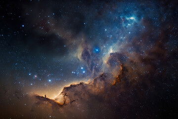 Obraz na płótnie Canvas stars and cosmic dust in the Milky Way galaxy. Generative AI