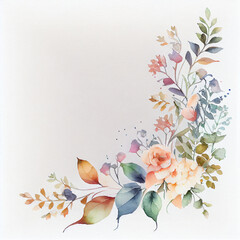 Fototapeta na wymiar illustration of painted watercolor flower decoration on card