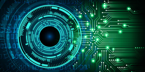 eye cyber circuit future technology concept background