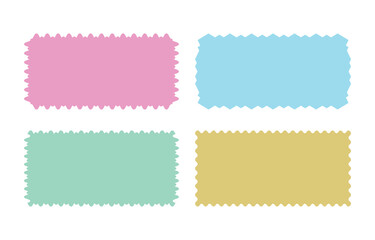 Set of empty color frame with postage stamp style template art decoration.