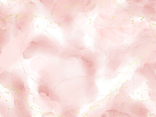ピンク色の大理石風の水彩テクスチャ背景