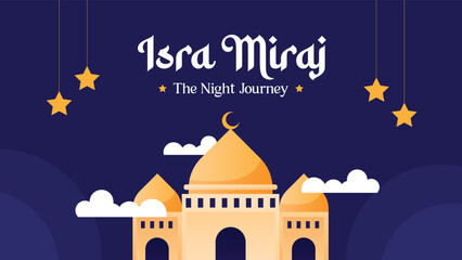 Isra Miraj Islamic Illustration Greeting Card