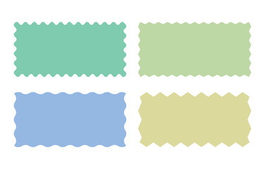 Set of empty color frame with postage stamp style template art decoration.