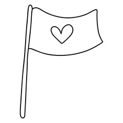 Flags with heart, Valentines day