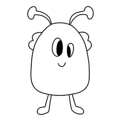 Obraz premium Funny monster or alien in love. Valentine Day, Space Valentine concept