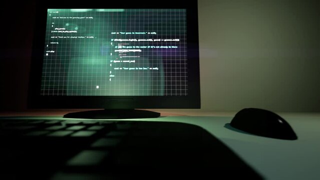 computer programming writing code language template concept web animation 3d 4k business futuristic camera movement