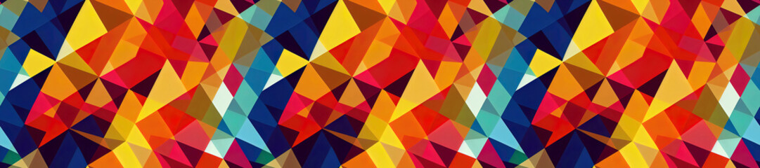 Fototapeta premium Panoramic Colorful geometric illustration of abstract geometric background