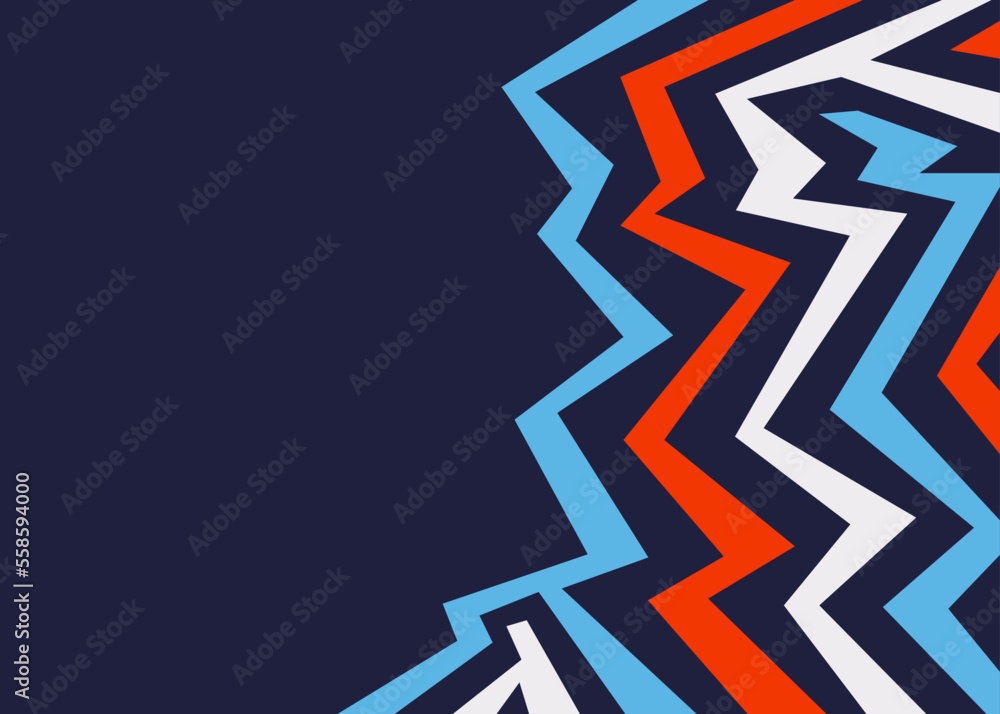 Poster abstract background with colorful geometric and zigzag lines pattern and with some copy space area