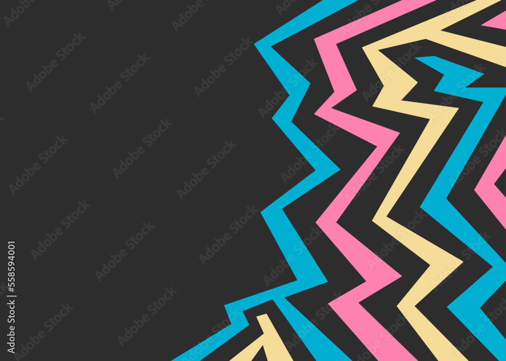 Poster abstract background with colorful geometric and zigzag lines pattern and with some copy space area