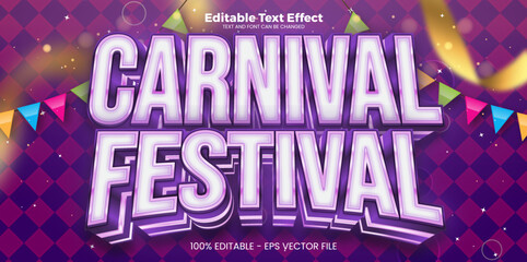 Carnival Festival editable text effect in modern trend style