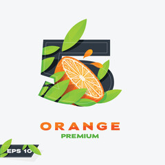 Numeric 5 Orange Fruit Edition
