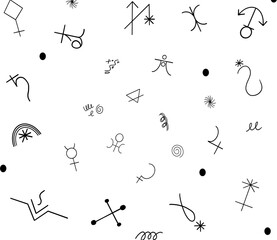 Astrology icons for educational purposes